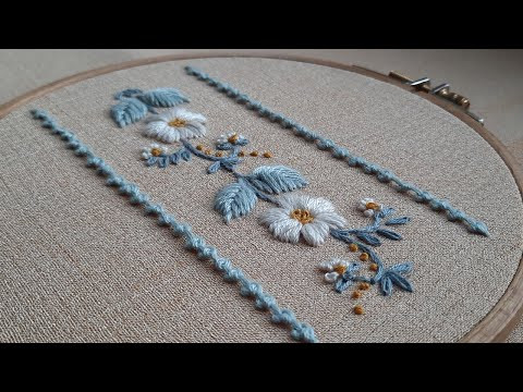 Flower Border Embroidery in 5 Steps - Super Simple Stitches Flower Border Embroidery in 5 Steps - Super Simple Stitches