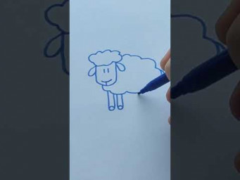 1 минута! Рисуем овечку фломастером #shorts