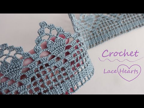 КРУЖЕВО КРЮЧКОМ "Сердечки" вязание КАЙМЫ КРУЖЕВО КРЮЧКОМ "Сердечки" вязание КАЙМЫ