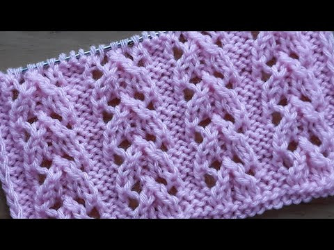 Несложный ажурный узор спицами для блузы, кофты, джемпера, жакета.