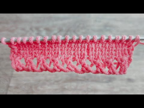 Ажурная кайма спицами ✨ всего 3 ряда ✨