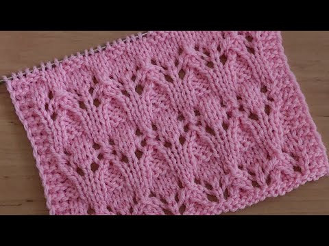 Нежный ажурный узор спицами для джемпера, кофточки, блузы.