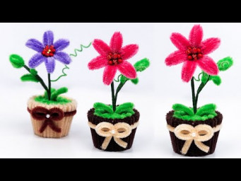 DIY Pipe Cleaner Flower in a Pot 