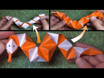 DIY Transforming Origami Snake of Hexahedrons 