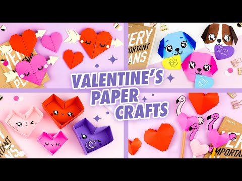 4 Идеи Поделок на День Святого Валентина | Оригами сердечки | Valentine's Day Paper Crafts 4 Идеи Поделок на День Святого Валентина | Оригами сердечки | Valentine's Day Paper Crafts