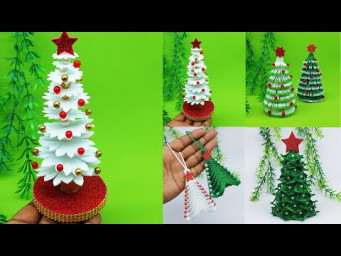 4 Types Of Paper Tree - Christmas Tree Making at Home - Decorate With Me - Dollar Tree DIY