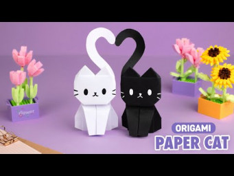 Оригами Котик из бумаги | Origami Paper Cat