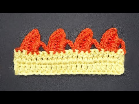 Зубчатая кайма крючком Уроки вязания для начинающих Crochet border Зубчатая кайма крючком Уроки вязания для начинающих Crochet border
