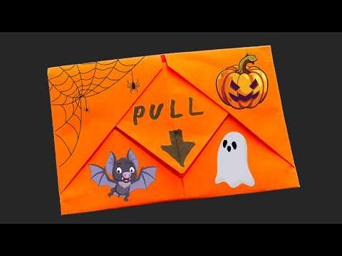 How to Make a Paper Surprise Card for Halloween Greetings | Origami Card How to Make a Paper Surprise Card for Halloween Greetings | Origami Card