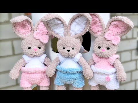 Кролик крючком из плюшевой пряжи Кролик крючком из плюшевой пряжи