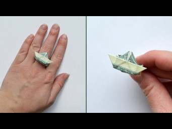 My MONEY RING "BOAT" | Dollar Origami Jewelry for Graduation | Tutorial DIY by NProkuda