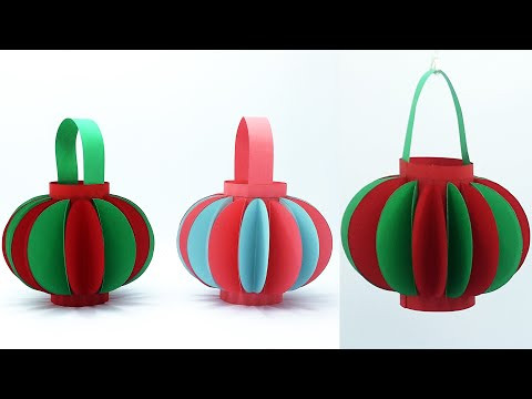Paper Lamp Making at Home | Paper Lantern Tutorial Very Easy | DIY Festival decoration Ideas