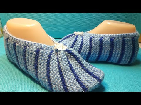 #644 ТАПОЧКИ СПИЦАМИ ДЛЯ НАЧИНАЮЩИХ. МАСТЕР КЛАСС.
