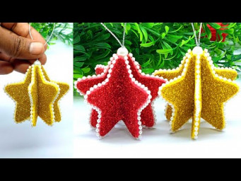 Beautiful Christmas Tree Topper Star - Easy Paper Christmas Star Making Tutorial at Home | DIY Craft