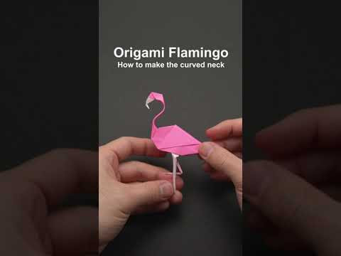 ORIGAMI FLAMINGO - CURVED NECK #shorts ORIGAMI FLAMINGO - CURVED NECK #shorts