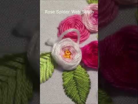 Rose Spider Web Stitch - Hand Embroidery #malina_gm_exclusive Rose Spider Web Stitch - Hand Embroidery #malina_gm_exclusive