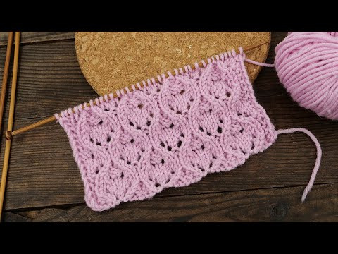 Ажурный узор спицами «Тюльпаны» Ажурный узор спицами «Тюльпаны»
