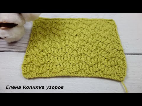 Простой рельефный узор спицами вяжем по кругу/A simple relief pattern with knitting needles