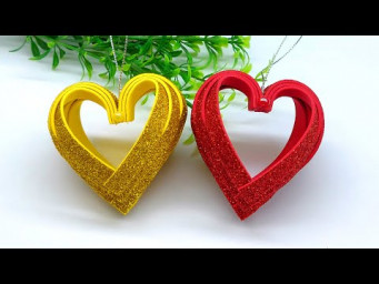 3D Christmas Heart Ornaments DIY | Handmade Christmas Decorations at Home | Easy Holiday Crafts 2025