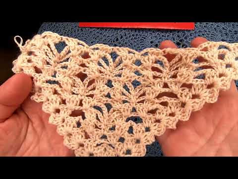 УЗОР для ШАЛИ -Воздушные арочки - вязание КРЮчКОМ , crochet shawl ( шаль №405 )