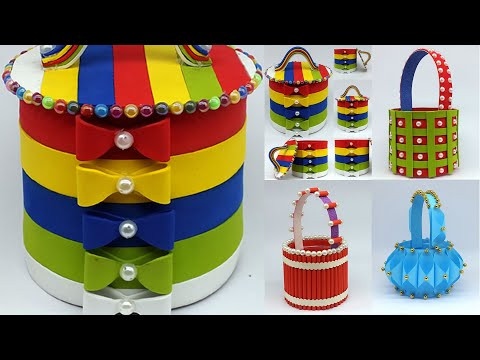 4 Types of Basket - How to Make Paper Basket - Home Decoration Craft - DIY Handmade Crafts