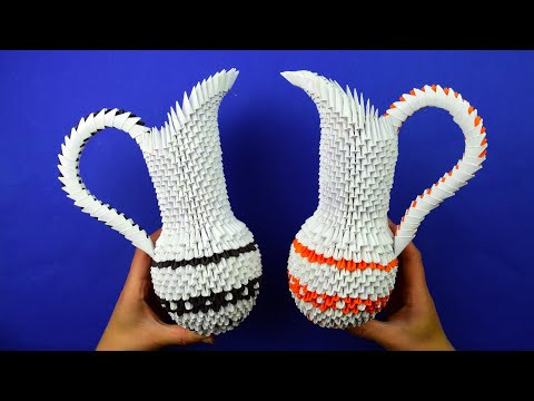 How to make a paper jug. [3D origami tutorial]