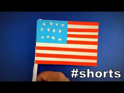 How to Make a Paper USA Flag for Independence Day 4th of July DIY | Easy Origami ART #shorts