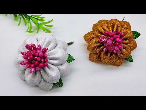 Foam Sheet Flowers | How To Make Glitter Foam Sheet Flowers | DIY Foam Sheet Crafts Foam Sheet Flowers | How To Make Glitter Foam Sheet Flowers | DIY Foam Sheet Crafts