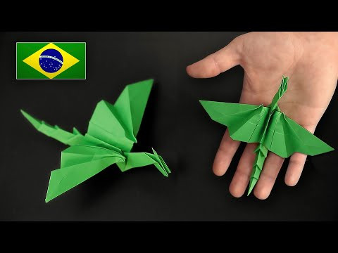 Origami de Dragão Simples - Instruções em Português PT-BR Origami de Dragão Simples - Instruções em Português PT-BR