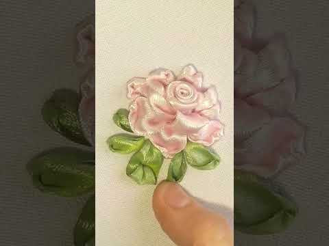 Ribbon Embroidery Flower Rose Short