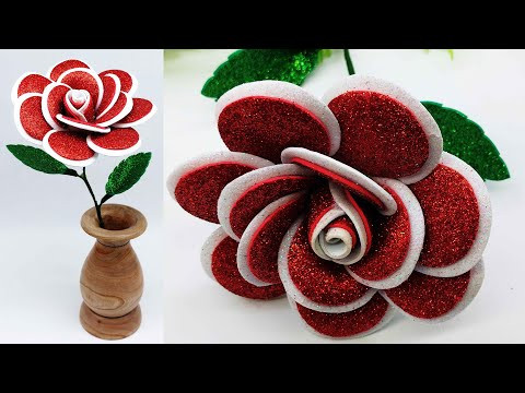 Amazing Rose Flower | Beautiful Gift Ideas With Rose | Foamiran Flower | DIY Handmade Crafts Amazing Rose Flower | Beautiful Gift Ideas With Rose | Foamiran Flower | DIY Handmade Crafts