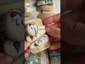 Заколки для волос с декоративной вышивкой #embroidery #handmade #diy