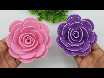 DIY Glitter Foam Sheet Flowers - Creative EVA Sheet Flower Decor