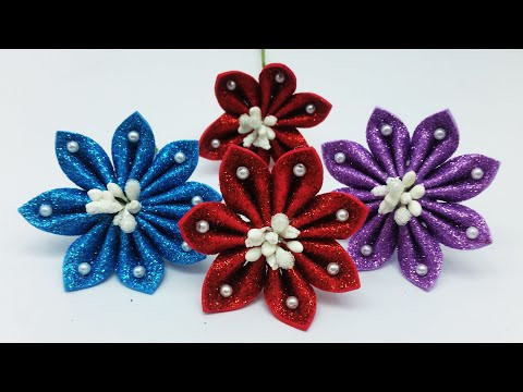 Simple And Beautiful Decoration Ideas With Foamiran Flower | Handmade Foam Work | DIY Glitter Flower Simple And Beautiful Decoration Ideas With Foamiran Flower | Handmade Foam Work | DIY Glitter Flower