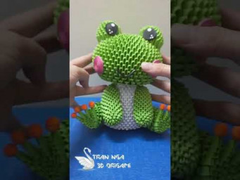 Paper cute frog , DIY cute frog, 3d origami frog #trannga3dorigami #diy
