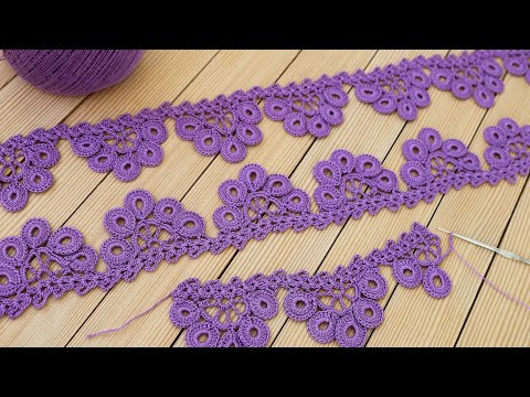 Ажурное ЛЕНТОЧНОЕ КРУЖЕВО вязание крючком КАЙМА схема Сrochet lace braid ribbon tape tutorial Ажурное ЛЕНТОЧНОЕ КРУЖЕВО вязание крючком КАЙМА схема Сrochet lace braid ribbon tape tutorial