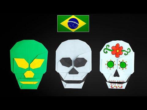 COMO FAZER ORIGAMI DE CAVEIRA FÁCIL | Tutorial Passo a Passo (Máscara de Papel) COMO FAZER ORIGAMI DE CAVEIRA FÁCIL | Tutorial Passo a Passo (Máscara de Papel)