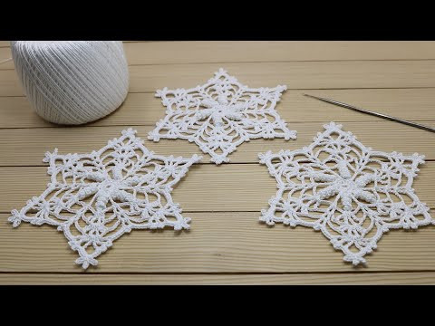 МОТИВ крючком Снежинка МАСТЕР-КЛАСС по вязанию How to crochet snowflake МОТИВ крючком Снежинка МАСТЕР-КЛАСС по вязанию How to crochet snowflake