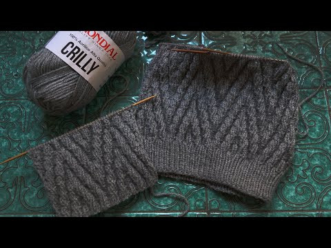Двухсторонний теневой зигзаг спицами ⚔ Double-sided zigzag knitting pattern Двухсторонний теневой зигзаг спицами ⚔ Double-sided zigzag knitting pattern