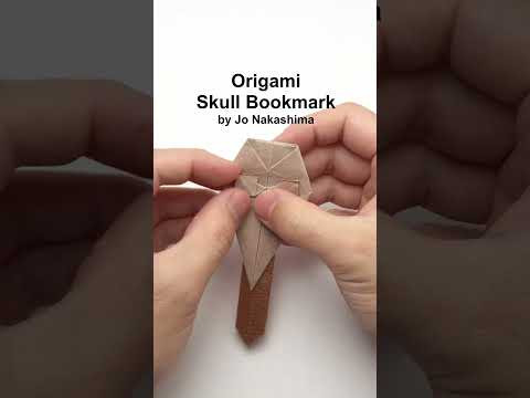 Origami Skull Bookmark #shorts Origami Skull Bookmark #shorts