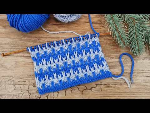 Зимний жаккардовый узор ❄ «Еловые ветки» спицами Зимний жаккардовый узор ❄ «Еловые ветки» спицами