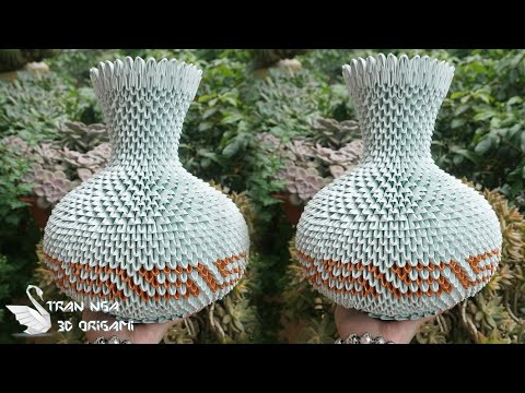 DIY paper vase tutorial P1 , home decoration idea | Fabricaci&oacute;n de jarrones de origami en 3D