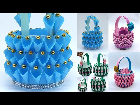 4 Types of Basket - How to Make Paper Basket - Home decorating ideas paper craft - DIY Handmade