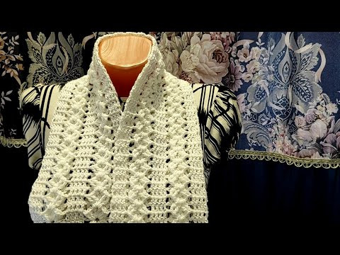 ДВУСТОРОННИЙ ШАРФИК рельефными столбиками, крючком. Комплект для начинающих. ДВУСТОРОННИЙ ШАРФИК рельефными столбиками, крючком. Комплект для начинающих.