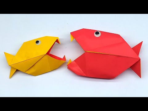 Easy Origami Talking Fish | How to make paper 3D fish | Moving Paper Toys