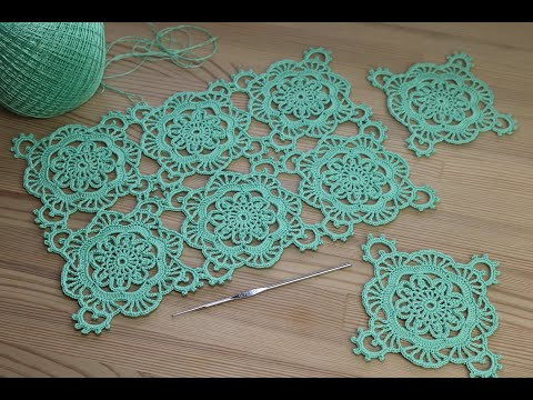 Ажурный КВАДРАТНЫЙ МОТИВ вязание крючком Crochet square motifs Ажурный КВАДРАТНЫЙ МОТИВ вязание крючком Crochet square motifs