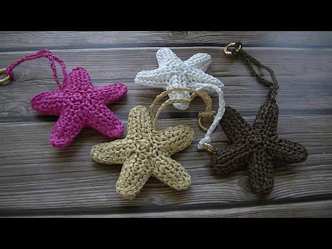 ВЯЖЕМ БРЕЛОК" МОРСКАЯ ЗВЕЗДА" ИЗ РАФИИ КРЮЧКОМ!!! ВЯЖЕМ БРЕЛОК" МОРСКАЯ ЗВЕЗДА" ИЗ РАФИИ КРЮЧКОМ!!!