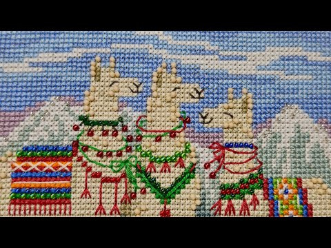 #4 Влог вышивальщицы / Станок Марта / Mill Hill - Fa, La, La Llamas MH14-1935 / Золотые ручки Бисер