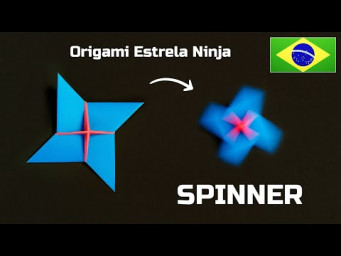 Spinner Estrela Ninja de Papel &ndash; Gira de Verdade! (Origami F&aacute;cil Passo a Passo)
