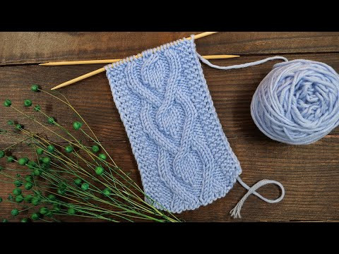 Косы с листиками узор спицами Косы с листиками узор спицами
